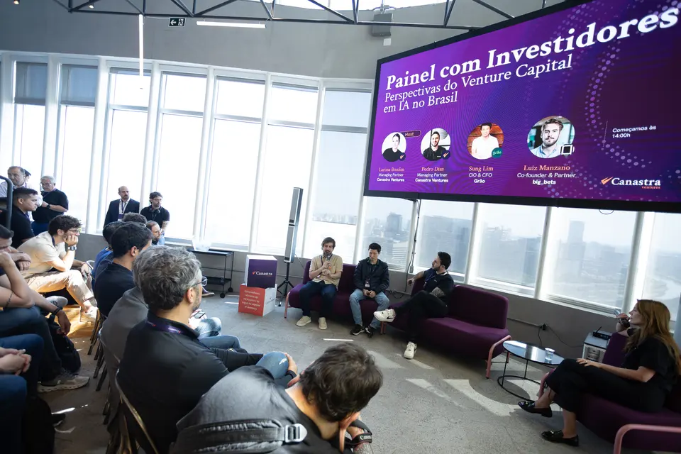 Audience watching an investor panel on venture capital
